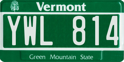 VT license plate YWL814