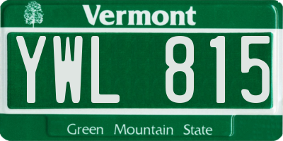 VT license plate YWL815