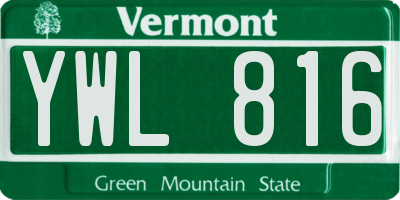 VT license plate YWL816