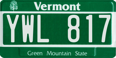 VT license plate YWL817