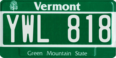 VT license plate YWL818