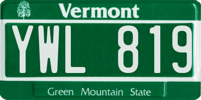 VT license plate YWL819