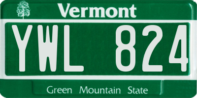 VT license plate YWL824