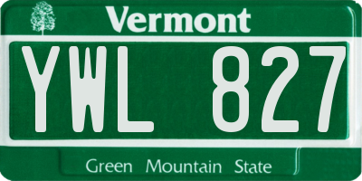 VT license plate YWL827