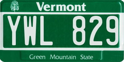 VT license plate YWL829