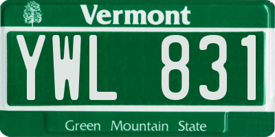 VT license plate YWL831