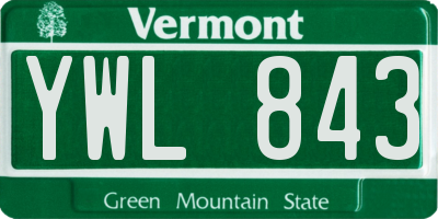 VT license plate YWL843