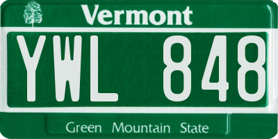 VT license plate YWL848