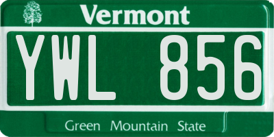 VT license plate YWL856
