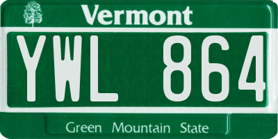 VT license plate YWL864