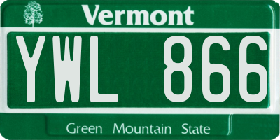 VT license plate YWL866