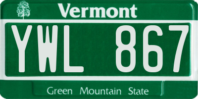 VT license plate YWL867