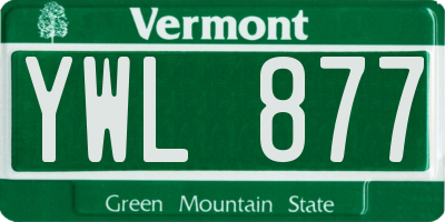 VT license plate YWL877