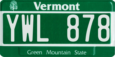 VT license plate YWL878