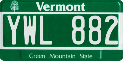 VT license plate YWL882