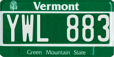 VT license plate YWL883