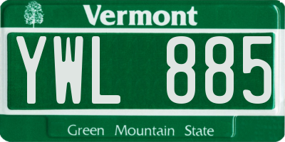 VT license plate YWL885