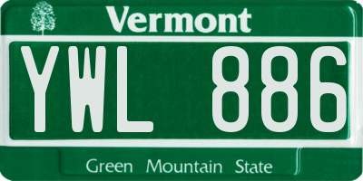 VT license plate YWL886