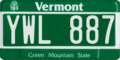 VT license plate YWL887