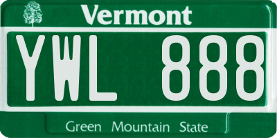 VT license plate YWL888