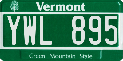 VT license plate YWL895