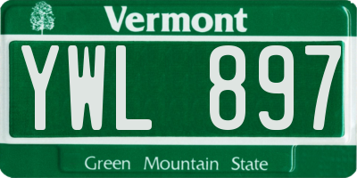 VT license plate YWL897