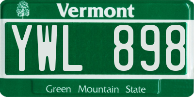 VT license plate YWL898