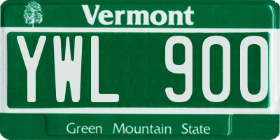 VT license plate YWL900