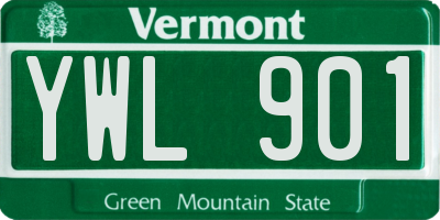 VT license plate YWL901