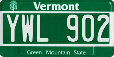 VT license plate YWL902