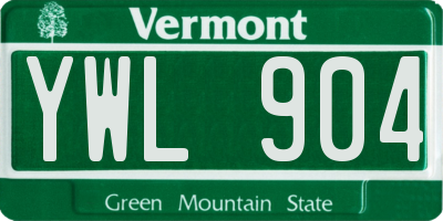 VT license plate YWL904