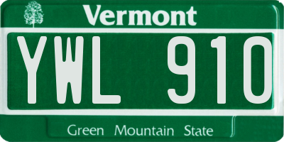 VT license plate YWL910