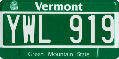 VT license plate YWL919