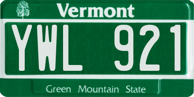 VT license plate YWL921