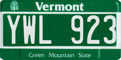 VT license plate YWL923