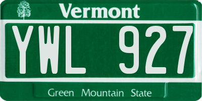 VT license plate YWL927