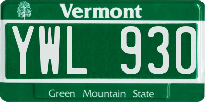 VT license plate YWL930