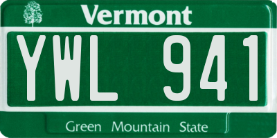 VT license plate YWL941