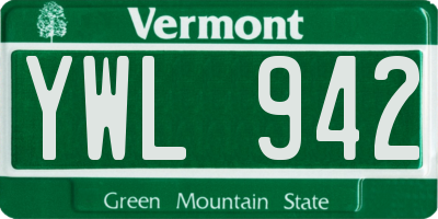 VT license plate YWL942