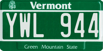 VT license plate YWL944