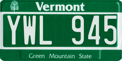 VT license plate YWL945