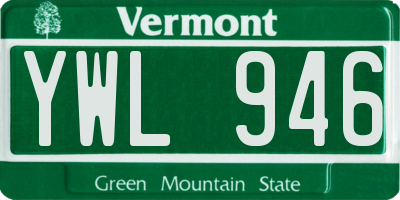 VT license plate YWL946