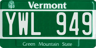 VT license plate YWL949