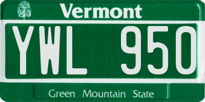 VT license plate YWL950