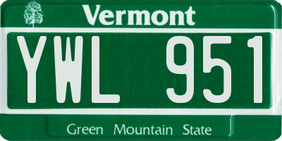 VT license plate YWL951