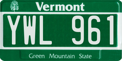 VT license plate YWL961