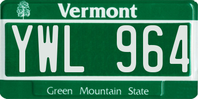 VT license plate YWL964