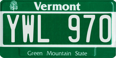 VT license plate YWL970
