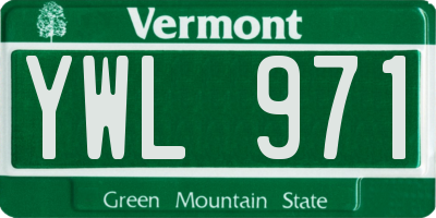 VT license plate YWL971