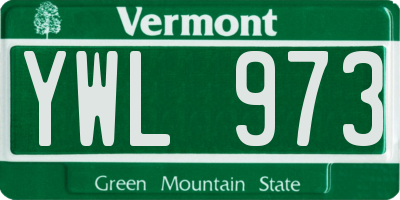 VT license plate YWL973